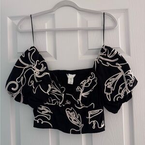 Elegant Black and White Women's Top